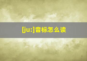 [ju:]音标怎么读