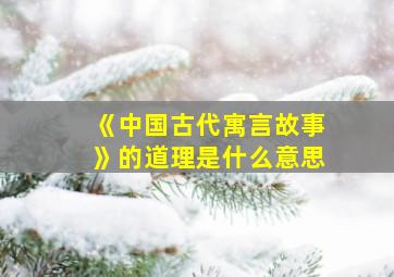 《中国古代寓言故事》的道理是什么意思