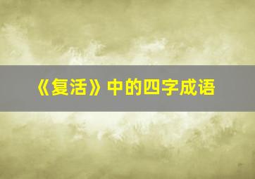 《复活》中的四字成语