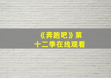 《奔跑吧》第十二季在线观看