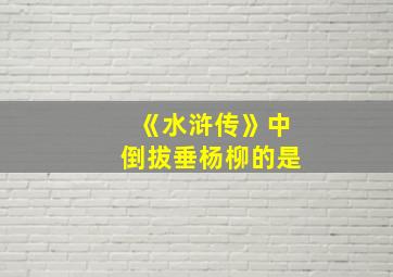 《水浒传》中倒拔垂杨柳的是