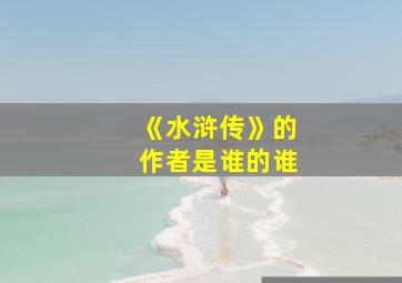 《水浒传》的作者是谁的谁