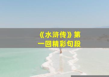 《水浒传》第一回精彩句段