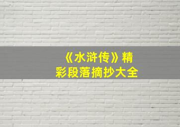 《水浒传》精彩段落摘抄大全