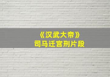 《汉武大帝》司马迁宫刑片段