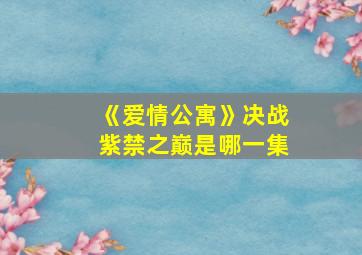 《爱情公寓》决战紫禁之巅是哪一集