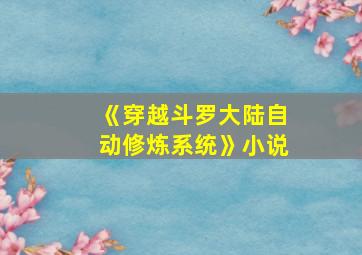 《穿越斗罗大陆自动修炼系统》小说