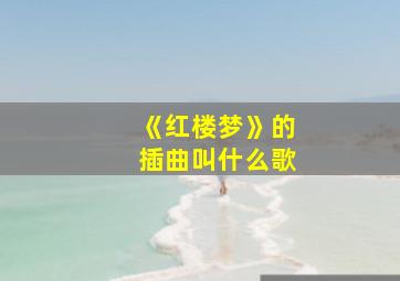 《红楼梦》的插曲叫什么歌