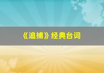 《追捕》经典台词