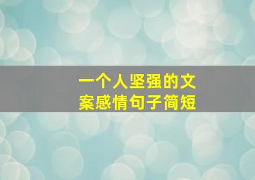 一个人坚强的文案感情句子简短