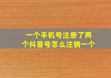 一个手机号注册了两个抖音号怎么注销一个