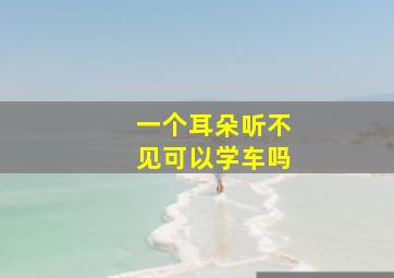 一个耳朵听不见可以学车吗