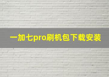 一加七pro刷机包下载安装