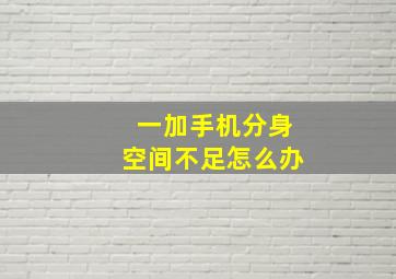 一加手机分身空间不足怎么办