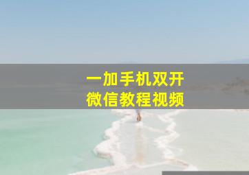 一加手机双开微信教程视频