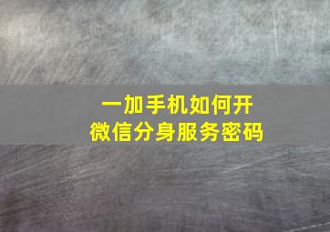 一加手机如何开微信分身服务密码