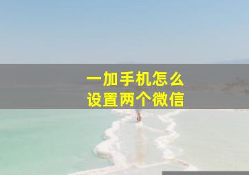 一加手机怎么设置两个微信