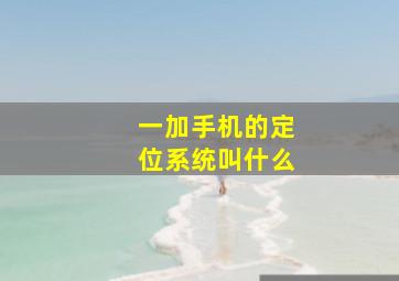 一加手机的定位系统叫什么