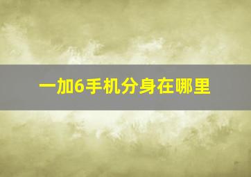 一加6手机分身在哪里