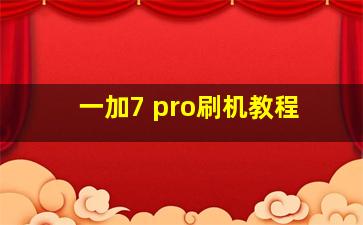 一加7 pro刷机教程