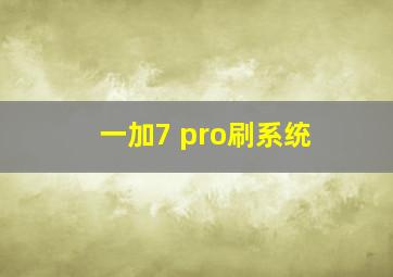 一加7 pro刷系统