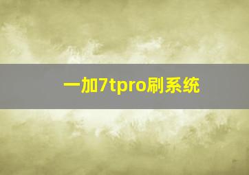 一加7tpro刷系统