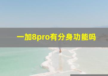 一加8pro有分身功能吗