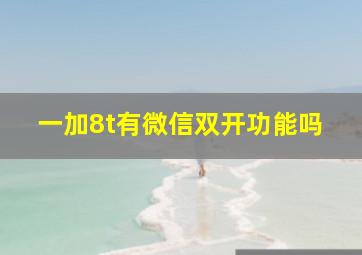 一加8t有微信双开功能吗