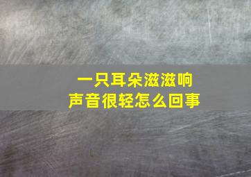 一只耳朵滋滋响声音很轻怎么回事