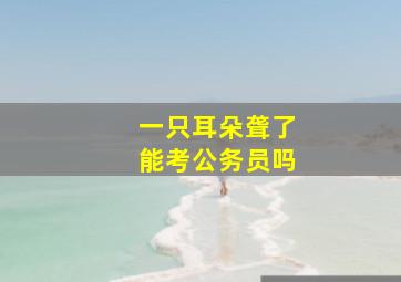 一只耳朵聋了能考公务员吗