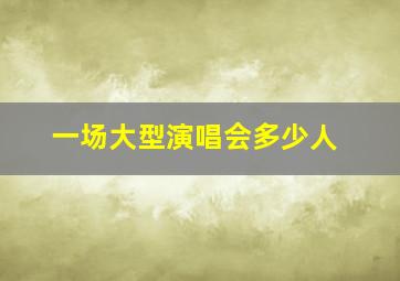 一场大型演唱会多少人