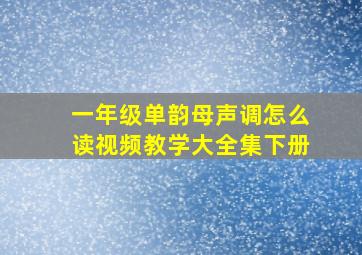 一年级单韵母声调怎么读视频教学大全集下册