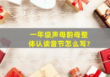 一年级声母韵母整体认读音节怎么写?