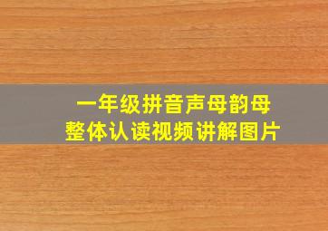 一年级拼音声母韵母整体认读视频讲解图片