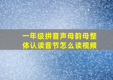 一年级拼音声母韵母整体认读音节怎么读视频