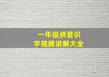 一年级拼音识字视频讲解大全