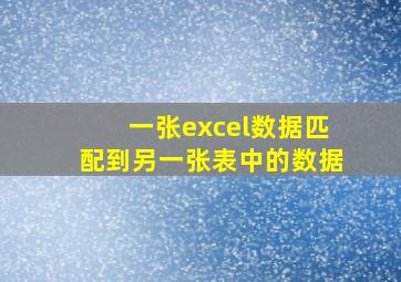 一张excel数据匹配到另一张表中的数据