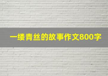 一缕青丝的故事作文800字