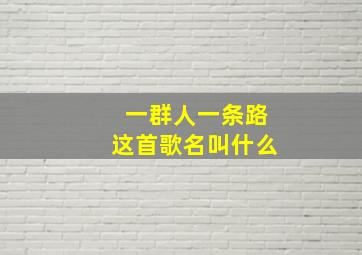 一群人一条路这首歌名叫什么