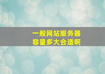 一般网站服务器容量多大合适啊