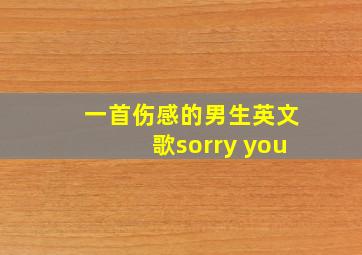 一首伤感的男生英文歌sorry you