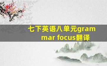 七下英语八单元grammar focus翻译