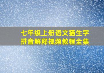 七年级上册语文猫生字拼音解释视频教程全集