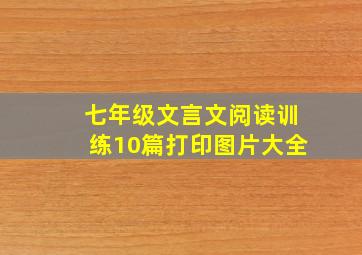 七年级文言文阅读训练10篇打印图片大全