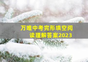 万唯中考完形填空阅读理解答案2023