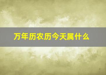 万年历农历今天属什么