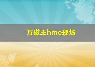 万磁王hme现场