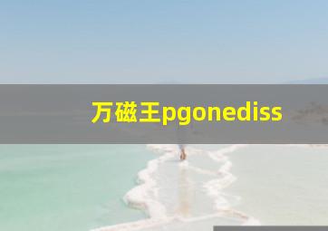 万磁王pgonediss