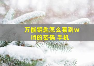 万能钥匙怎么看到wifi的密码 手机