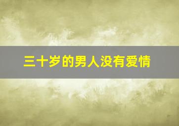 三十岁的男人没有爱情